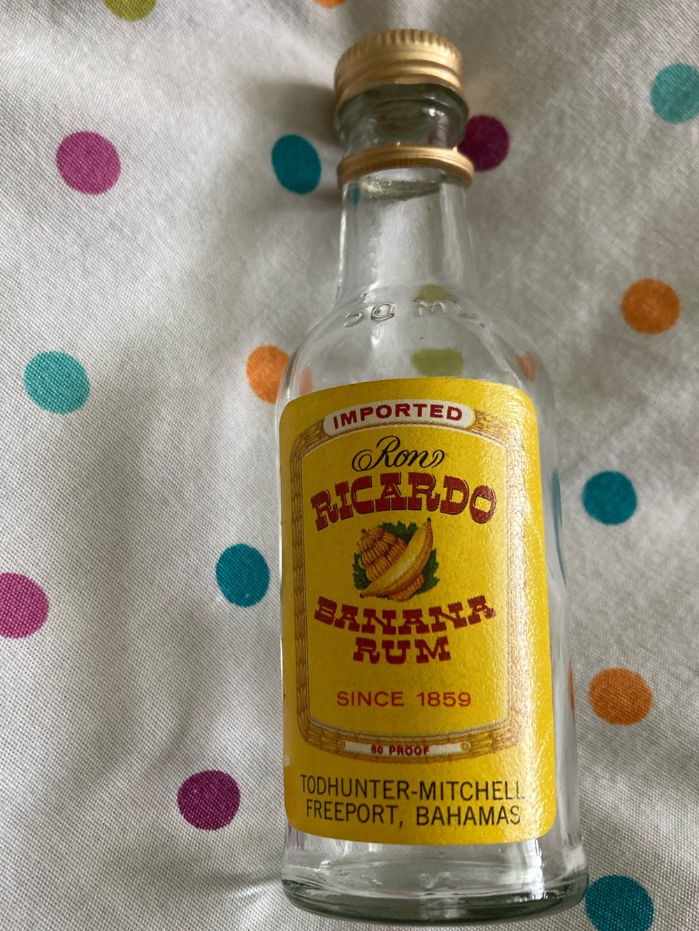 Ricardo Banana Rum Mini Bottle - EMPTY- vintage